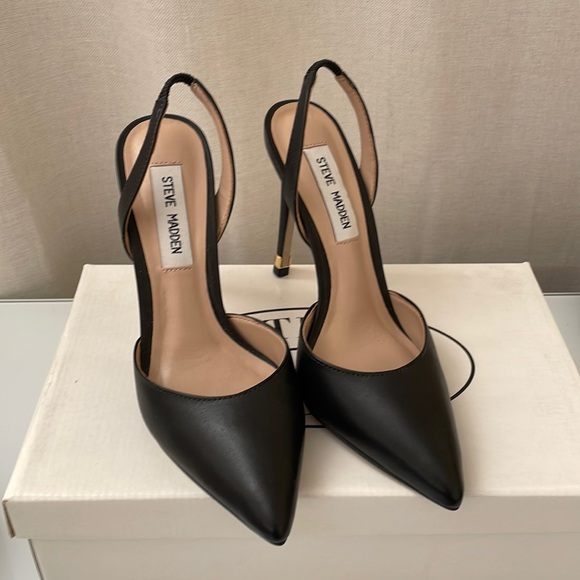 Steve Madden Shoes - Steve Madden Paizle Black Leather Heels